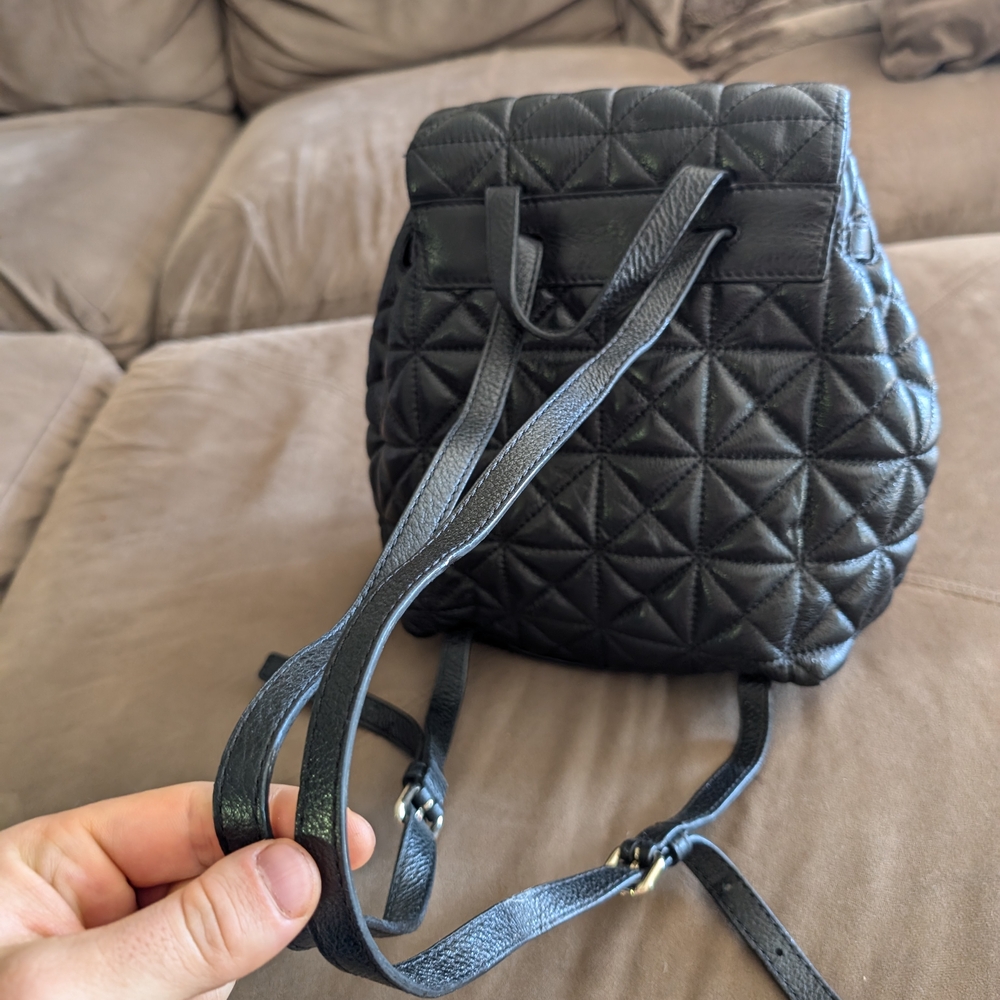 Kate Spade Black Quilted Backpack - Picture 2 of 7